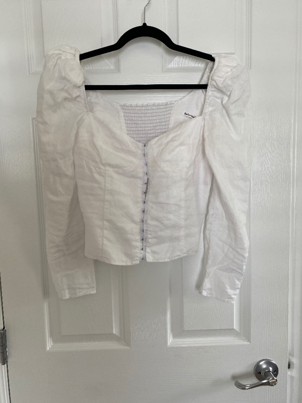Reformation white linen corset top sz 6 - as is